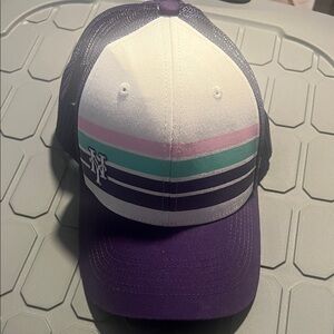 New York Mets Girls Purple and White Cap with Stripes